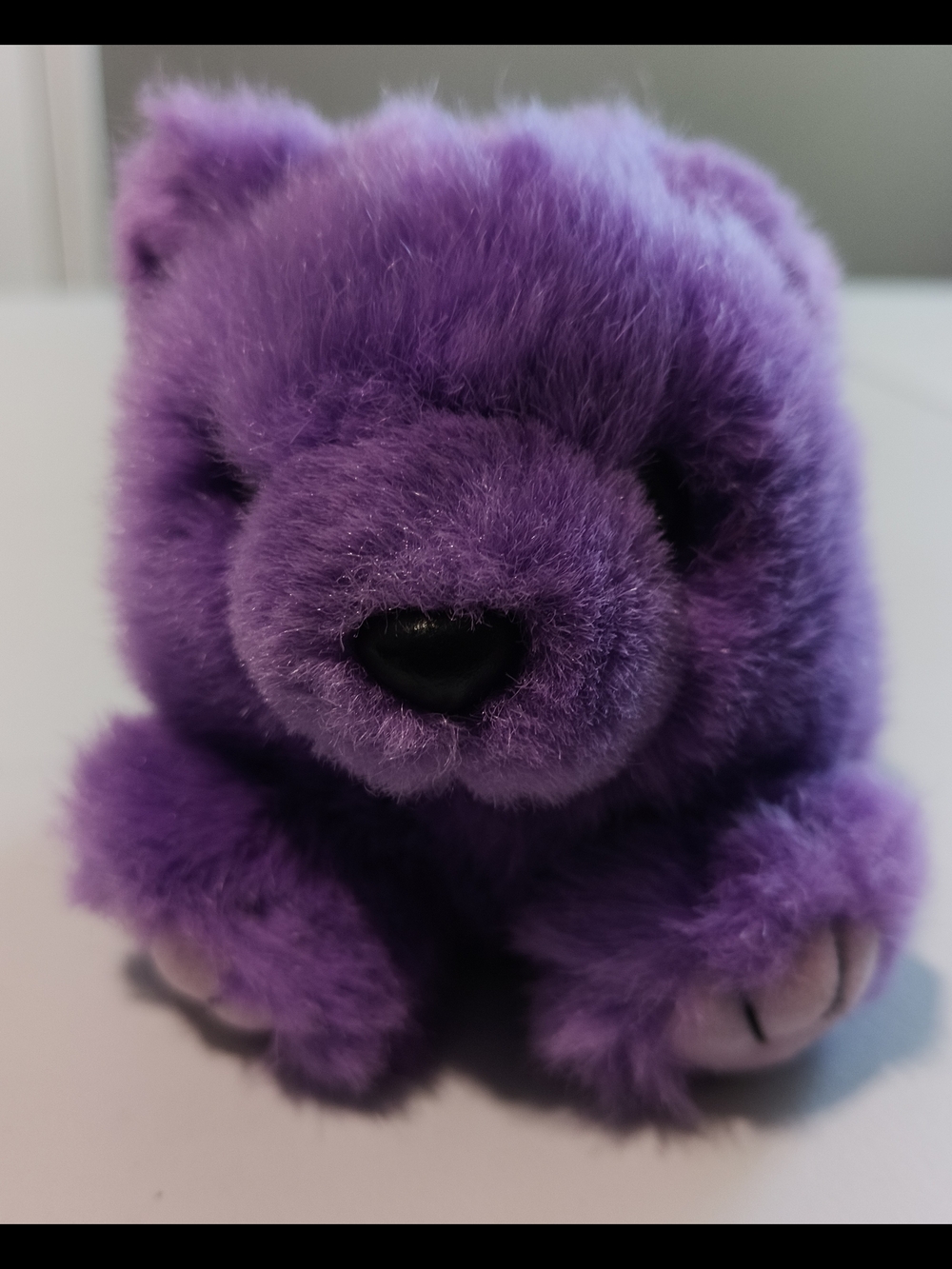 Swibco Puffkins Violet The Purple Bear Vintage Plush Bean Bag
